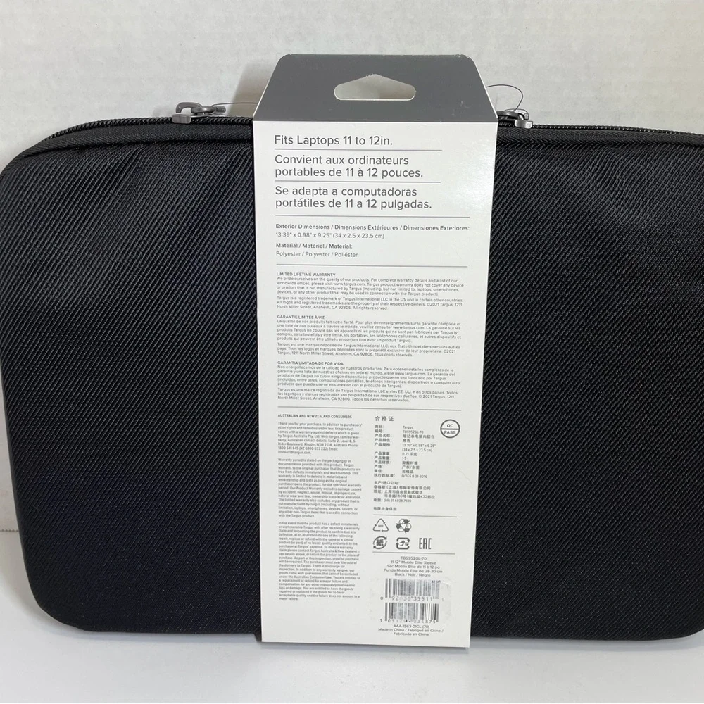 Targus 11-12” Mobile Elite Laptop Sleeve